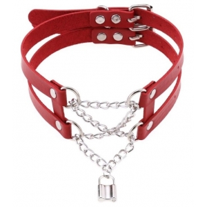 Joy Jewels Pingente Colar de Fechadura Vermelho