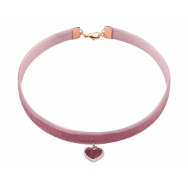 N335 Lotus Pink Heart Velvet Collar