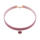 N335 Lotus Pink Heart Velvet Collar