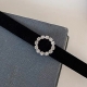 Diamanten cirkel zwarte choker