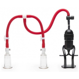 Double Cup Nipple Enhancement Pump RED