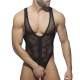 Body ZIP MESH THONG Black