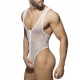 Body ZIP MESH THONG White