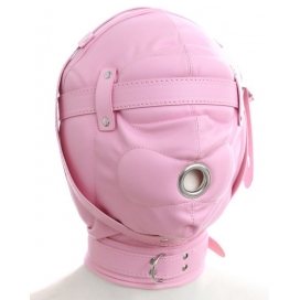 KINKgear Blindfolded Hood With Mouth Hole - Bright PINK