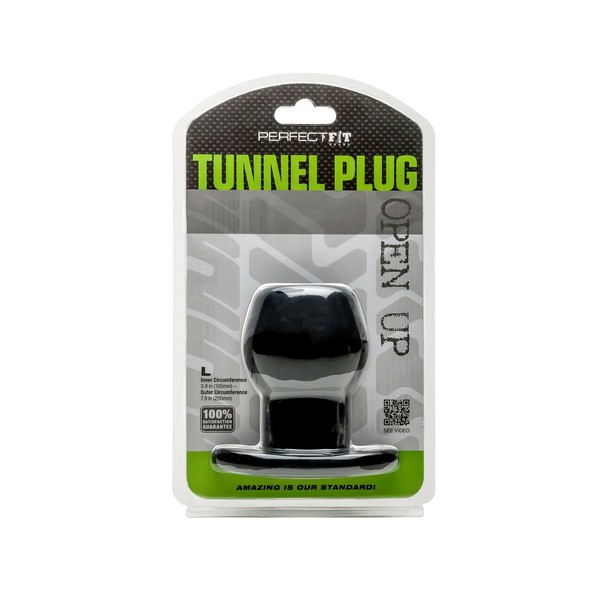 Ass Tunnel Plug Silicone Noir Large 7.6 x 6.2 cm
