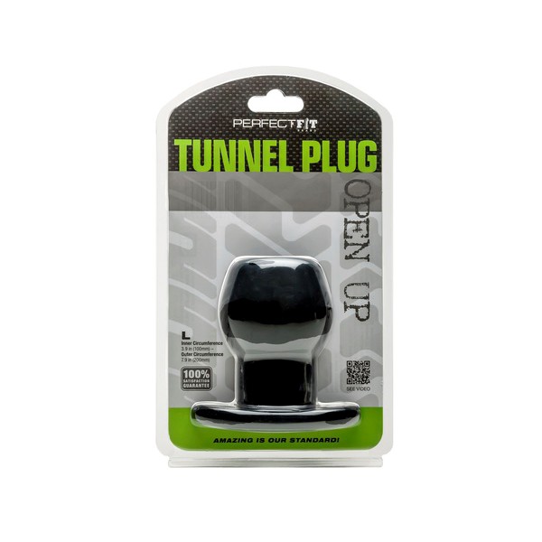 Ass Tunnel Plug Silikon Schwarz Large 7.6 x 6.2 cm