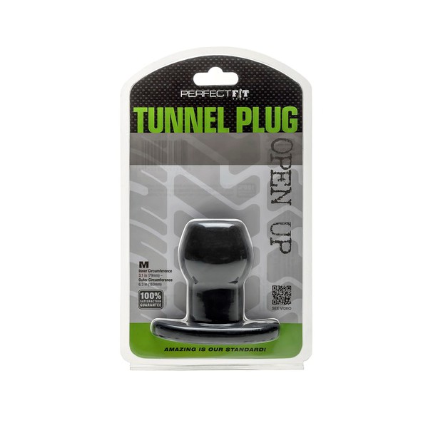 Ass Tunnel Plug Silicone Noir Medium 7 x 5.2 cm