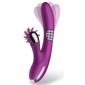 ACTION Vibro Rabbit Doble Giratorio 10 x 3,5cm Morado