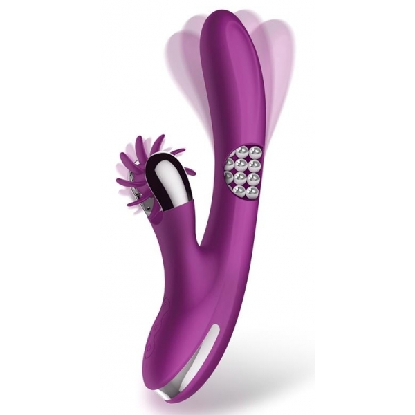 Vibro Rabbit Rotating Double 10 x 3.5cm Violett