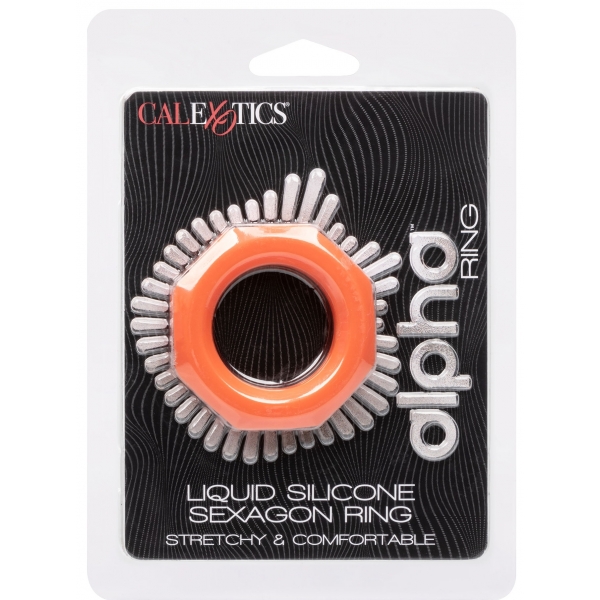 Cockring Silicone Sexagon Alpha 37mm Arancione