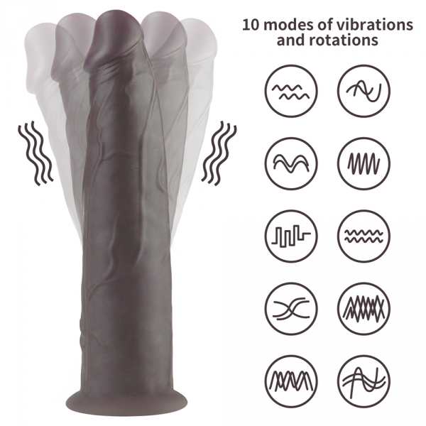 Dildo vibrante Rotacock 22 x 5cm marrone