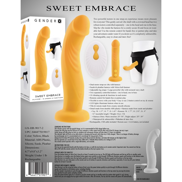 Sweet Embrace vibrerende gordel dildo 16 x 3,6cm