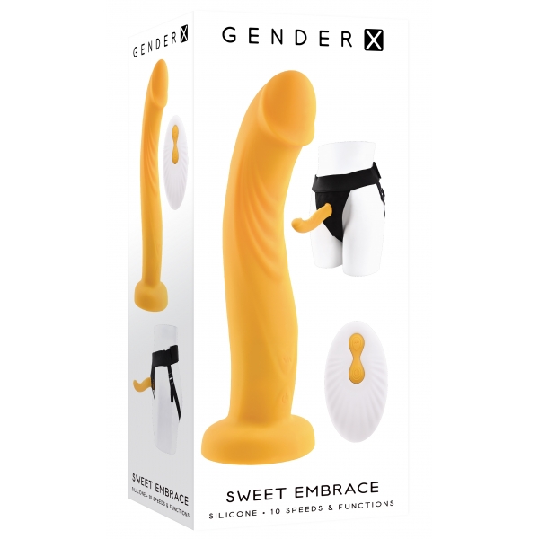 Dildo de correia vibratória Sweet Embrace 16 x 3,6cm