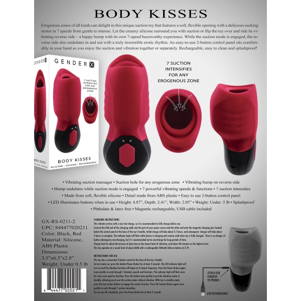 Stimulateur à aspiration Body kisses Gender X