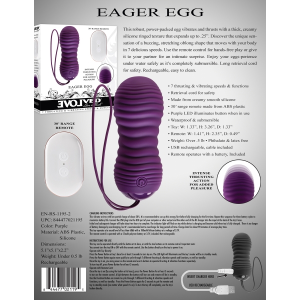 Kabelloses Vibro-Ei Eager Egg 8 x 3.3cm