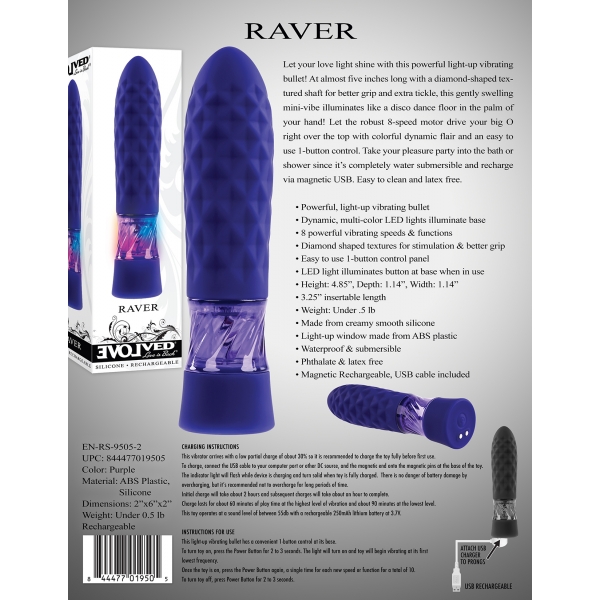 Mini Vibro Raver 12cm Púrpura