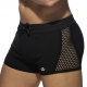 Black Striped Mesh Short