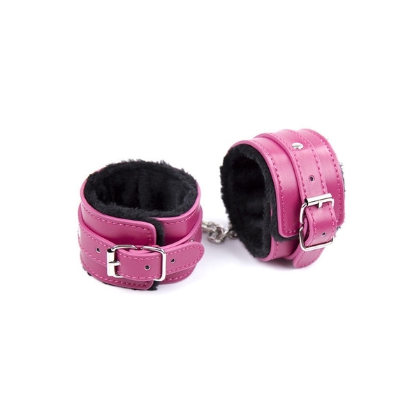 Wrist cuffs Furcuffs Black-Pink