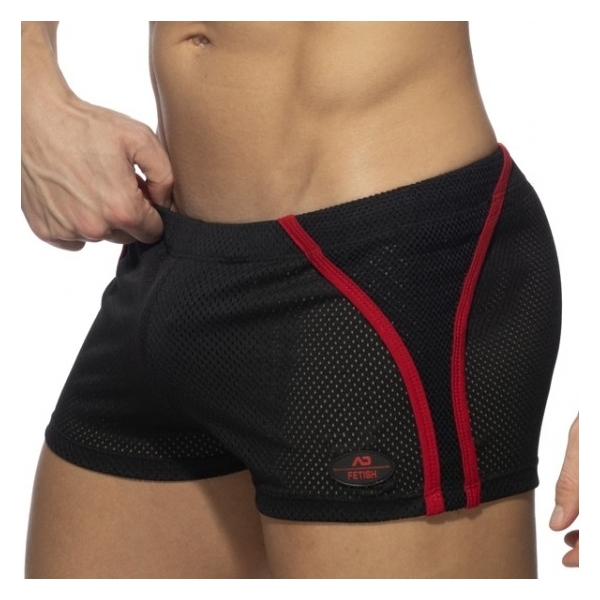 Black-Red Mesh Short