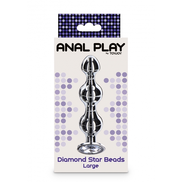 Plug Juwel Diamond Star Beads L 12 x 2.9cm