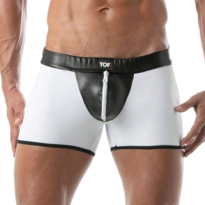 TOF Paris Bottomless Bad Boys Zipped Short White