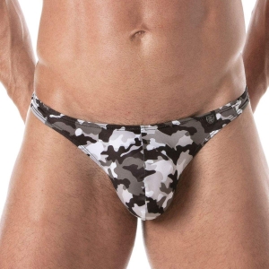 TOF Paris Thong Iconic Swim Camouflage Grey