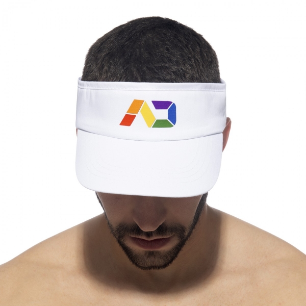 Rainbow Tennis Visor Cap White