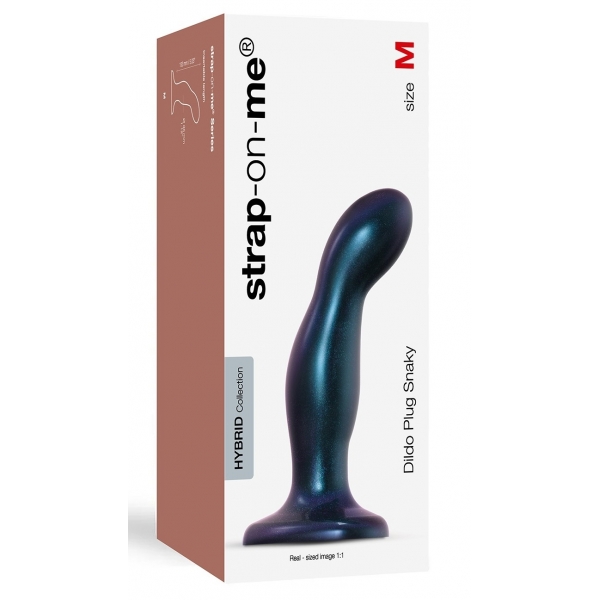 Plug Silicone Snaky Strap-On-Me M 14 x 3.8cm Blau