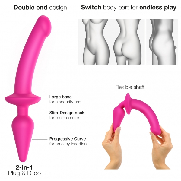 Dildo de Tomada SWITCH Strap-On-Me XXL 18 x 4cm Pink