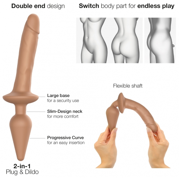 Plug Dildo Switch Realistico Strap-On-Me L 16 x 3,4 cm