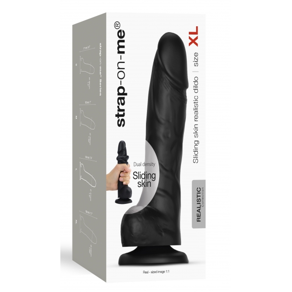 Dildo Scorrevole Strap-On-Me XL 15,5 x 4,3 cm Nero