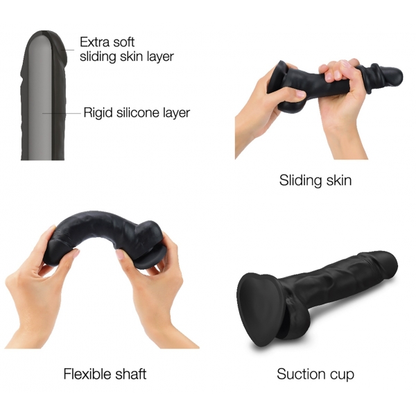 Dildo Sliding Skin Strap-On-Me XL 15.5 x 4.3cm Black