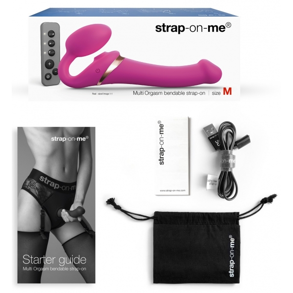Dildo Multi Orgasm Strap-On-Me S 14,5 x 3,4cm Fuchsia