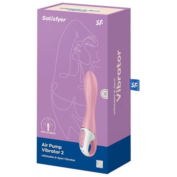 Inflatable Vibro Air Pump Vibrator 2 Satisfyer 12 x 3.5cm Pink