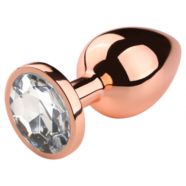 Rose Gold Anal Plug With Diamond CLEAR M