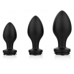 MyPlayToys 3er-Set Schmuckplugs aus Silikon Rosa Schwarz