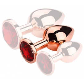 Rose Gold Anal Plug With Diamond RED M