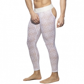 Addicted Long John Bottomless Flowery Lace White