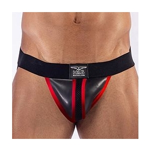 Mr B - Mister B Mister B - Perizoma in neoprene nero-rosso