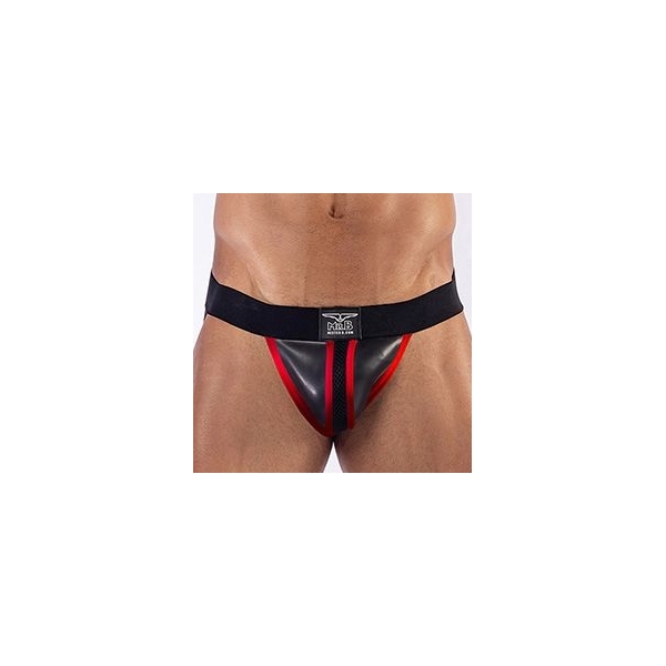 Mister B Neoprene Jockstrap Preto-Vermelho