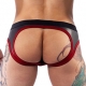 Neoprene Jockstrap Jock Brief Mr B Preto-Vermelho