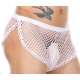 Men Side Slit Big Fishnet Boxers Sexy Nightwear WHITE