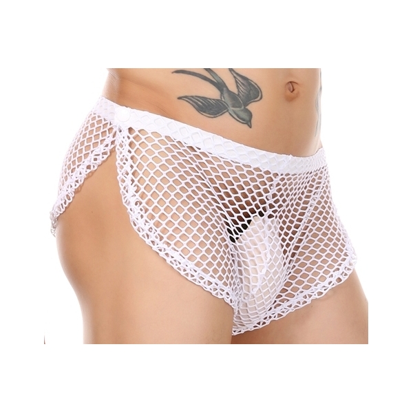 Ogusto sexy fishnet shorts White