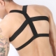 Sexy Men Hollowed-out Bandaged Tights Gay Nightwear BLACK