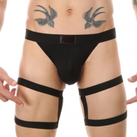 MenSexyWear Clelio thong with elastic bands Black