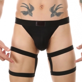 Clelio thong with elastic bands Black