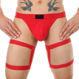 MenSexyWear String mit elastischen Bändern Clelio Rot