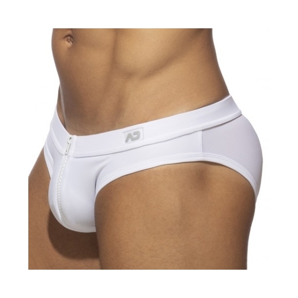 Allover Zip swim trunks White