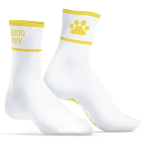 Kinky Puppy Socks Calcetines Good Boy Blanco-Amarillo