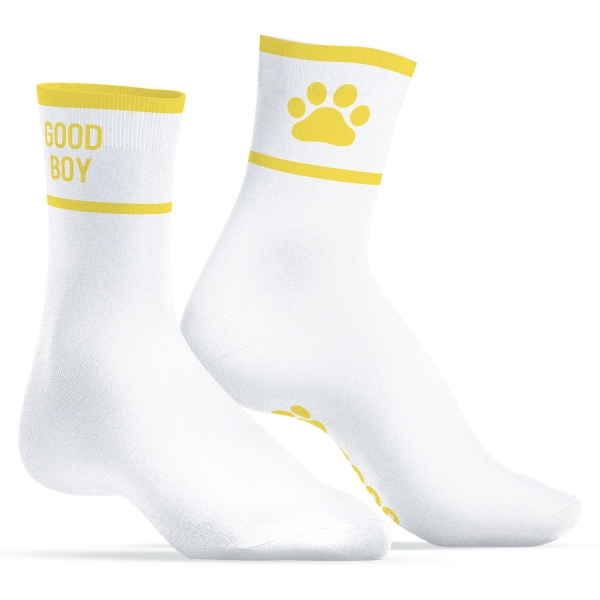 Meias Good Boy Branco-Amarelo